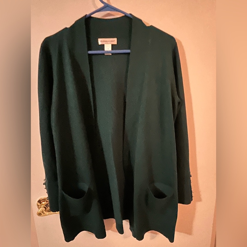 Christopher & Banks medium Forest Green 
Open front Cardigan